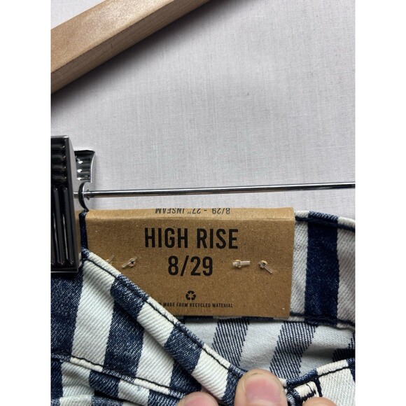 Kensie Vintage Luxe The Allie High Rise Slim Jeans Raw Hem Pinstripe Women’s 8 - Picture 5 of 10